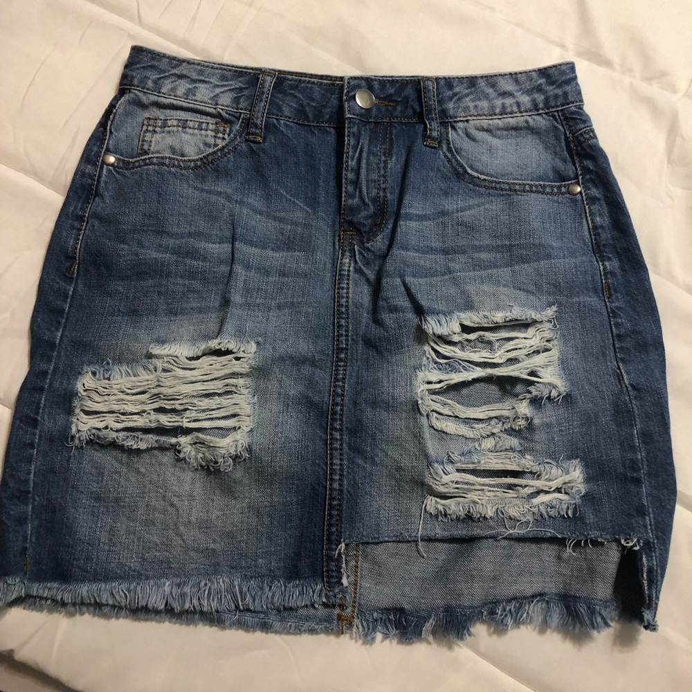 FASHIONNOVA HIGH WAISTED JEAN SKIRT